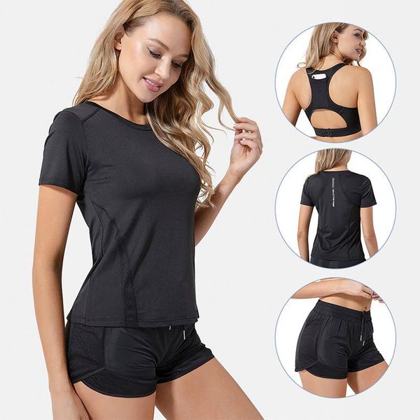 

yoga outfits comfortable and breathable sports fitness clothes outdoor sportswear running three-piece suit, White;red