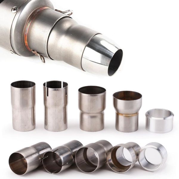 

motorcycle exhaust system escape pipe adapter 60-51mm 51-38mm connect reducer extra muffler stainless steel install accessory and tools