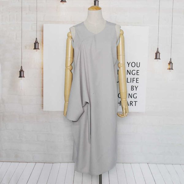 

luxury evening dress solid casual street style round neck irregular hem loose large women's, Black;gray