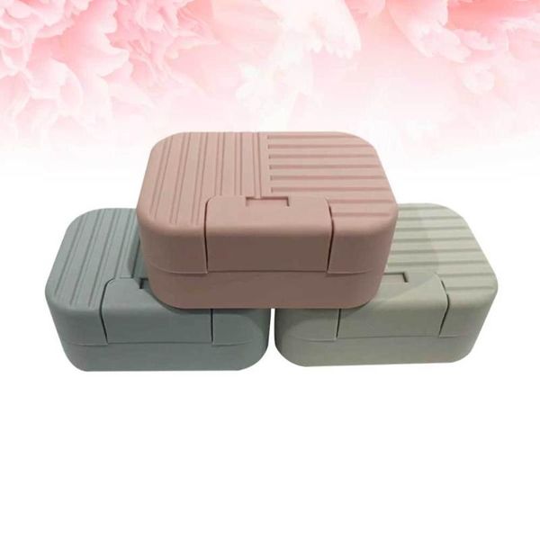 

soap dishes 3pcs portable box travel case practical dish convenient container (blue, green,)
