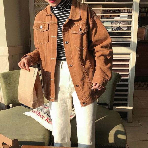 

women's jackets denim jacket for women white color jeans coat bf style loose outwear, Black;brown