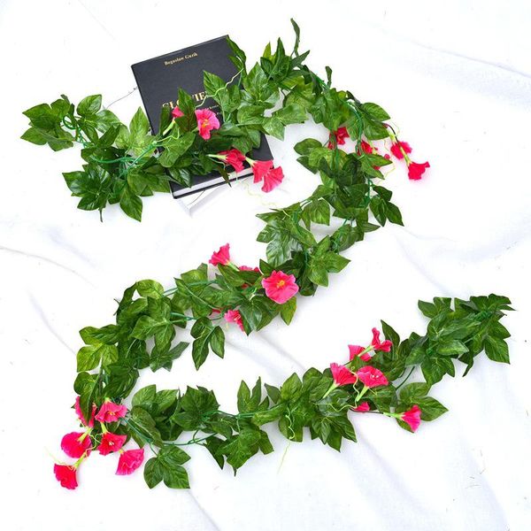 

decorative flowers & wreaths artificial morning glory home decoration fake plant leaves hanging vine wedding wall backdrop petunia flower