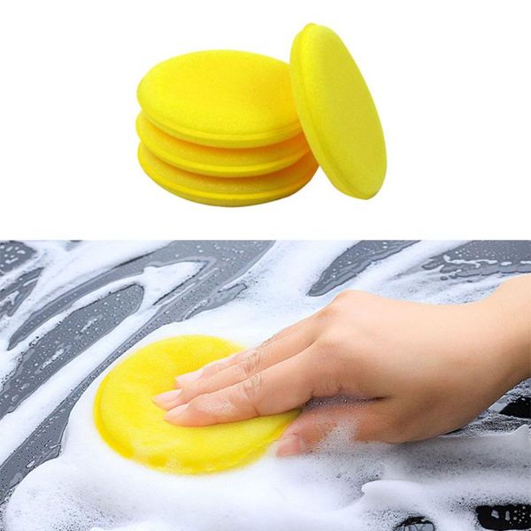 

car sponge 12pcs yellow foam wax applicator round polishing and waxing detail cleaning tools for universal