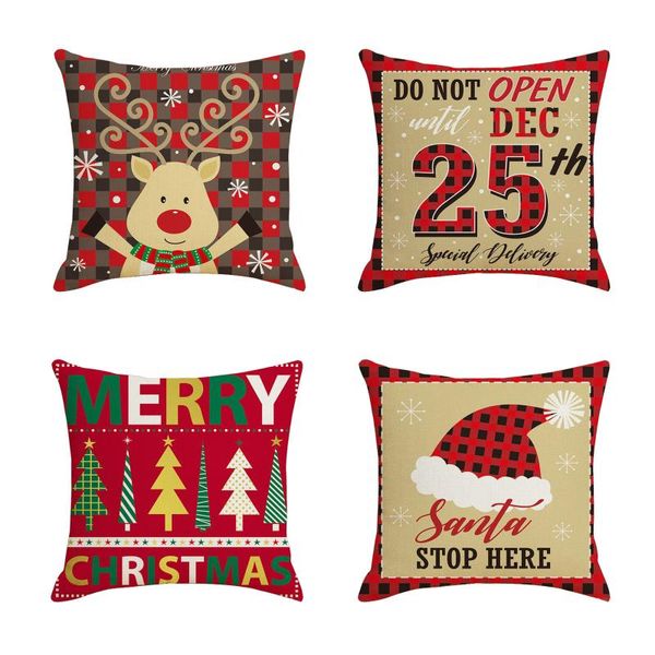 

pillow case 45x45cm christmas cushion cover santa claus elk pillowcase decor for home xmas gift ornaments year navidad