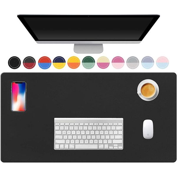 

mouse pads & wrist rests pu leather pad waterproof desk blotter protector double-side portable large computer mousepad keyboard table cover
