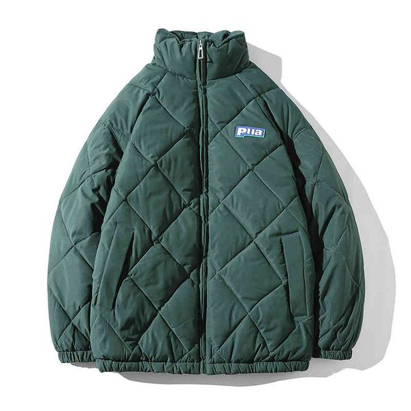 

plaid cotton padded et men, japane popular warm collar for teenagers, street cloth, harajuku, winter, Black