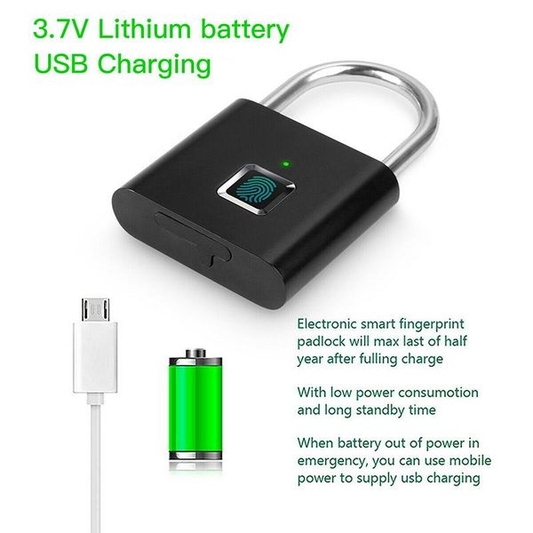 

smart lock digital alarm fingerprint pad lock/smart biometric padlock ip65 waterproof