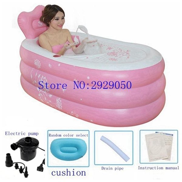 

bathing tubs & seats size 130 * 80 48cm with pump thickened inflatable bathtub, folding portable tub