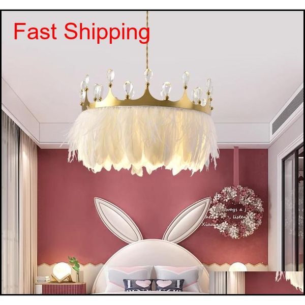 

2021 modern led chandelier nordic luxury crystal round droplight children's room chandelier bedroom chandelier jllefb bdesybag