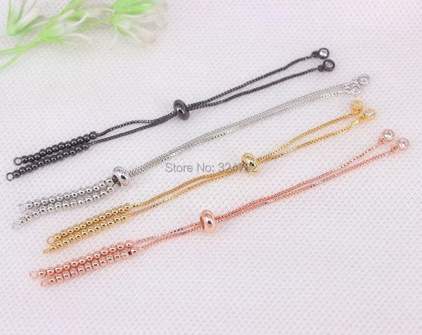 

link chain 20pcs charm adjustable bracelet slide boho for women box jewelry supply diylink, Black