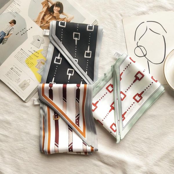 

scarves spring autumn korean fashion scarf women's narrow strip front point small neckerchief decorative women skinny, Blue;gray