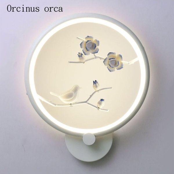 

wall lamp chinese creative bird living room aisle bedroom bedside style zen simple led