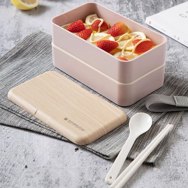 

dinnerware sets double layer lunch box 1200ml wooden microwave bento bpa workers student japanese portable container lunchbox
