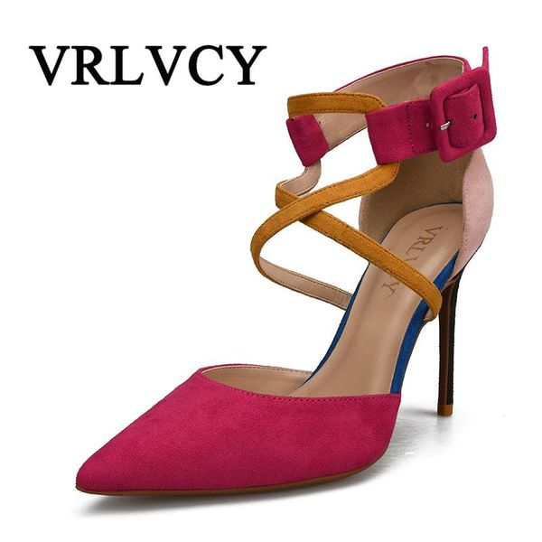 

dress shoes women pumps rose red stiletto pointed toe ladies 10cm high heels ankle strap wedding party, Black