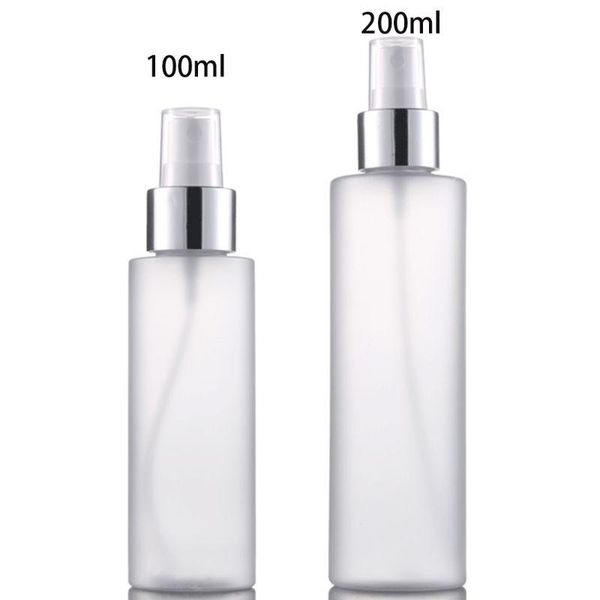

100/200ml empty refillable plastic spray bottle scrub frosted fine mist perfume aluminum atomizer cosmetic container portable