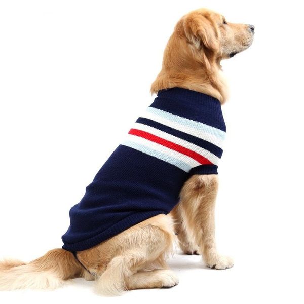 

dog apparel pet spring autumn sweater for large dogs warm soft clothing fashion design puppy outfit thickening striped knitting