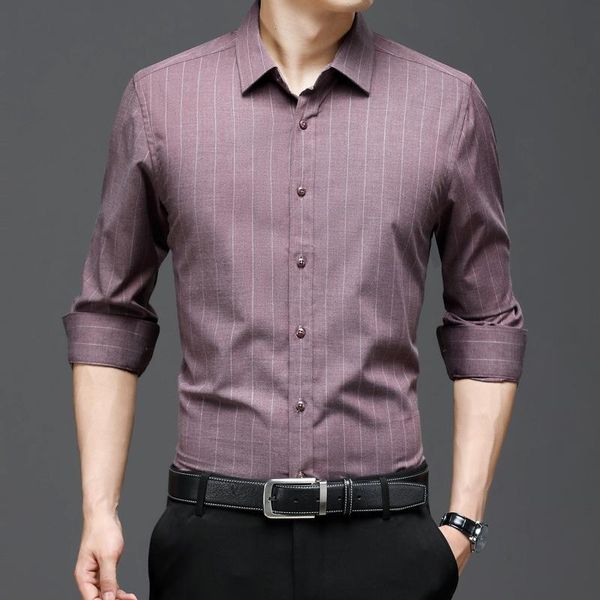 

men's dress shirts long sleeve striped shirt 2021 spring and autumn business high grade professional non iron, White;black