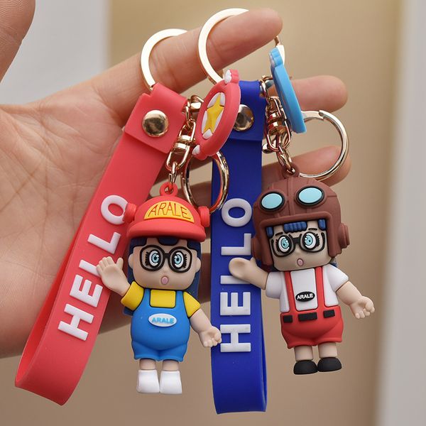 

new soft plastic pvc leather rope glasses girl's cartoon men's and women's bag key ring a1, Silver