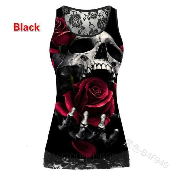 

new 2021 gothic skull print large slim swimsuit vest women's, Gray;blue