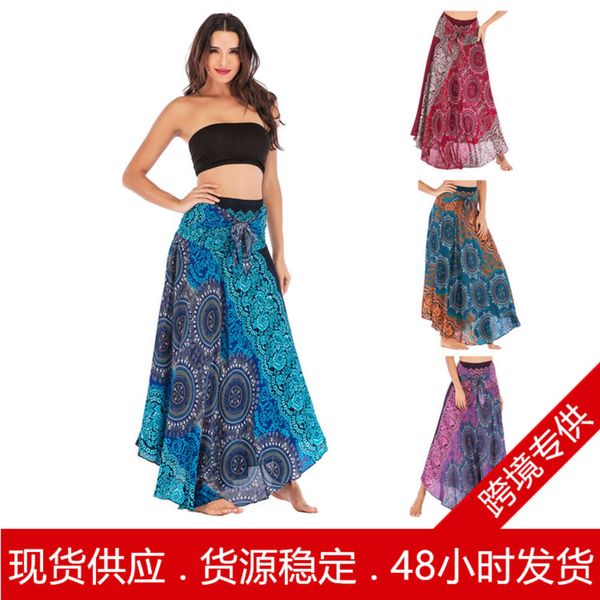 

s001 casual thai dress beach holiday two big swing skirt belly dance, White;black