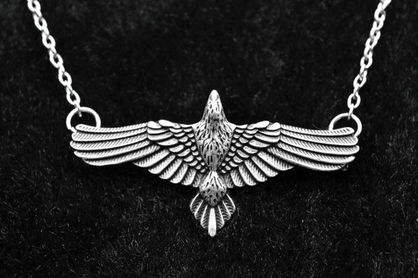 

pendant necklaces personality eagle necklace for men women sweater chain goth punk style crow vintage jewelry, Silver