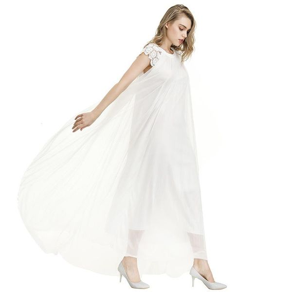 

maternity dresses summer cool fashion explosion models women loose comfortable round neck short sleeve dress pregnant long skirt, White