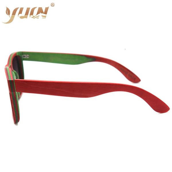 

summer wood homme sunglasses style femme handmade vintage polarized red wooden lunette skateboard soleil de eyewear wfwew, White;black
