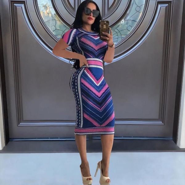 

midi party print patchwork womens dress summer club bodycon short sleeve fashion evening night straight female, Black;gray