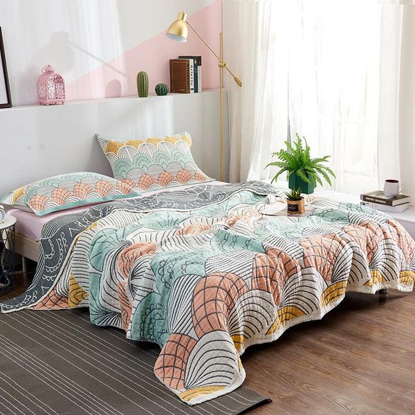

blankets air conditioning blanket covers quilts summer cool single double throw pure cotton adults towel soft comfortable quilt