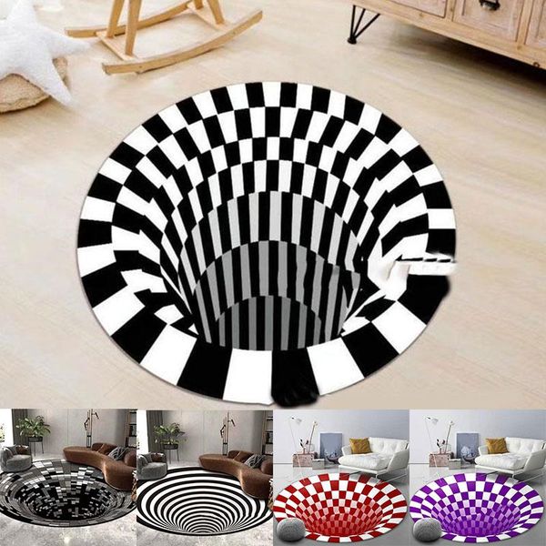 

carpets home bedroom floor mat 3d stereo vision carpet anti-skid round for living room household decoratiion supply