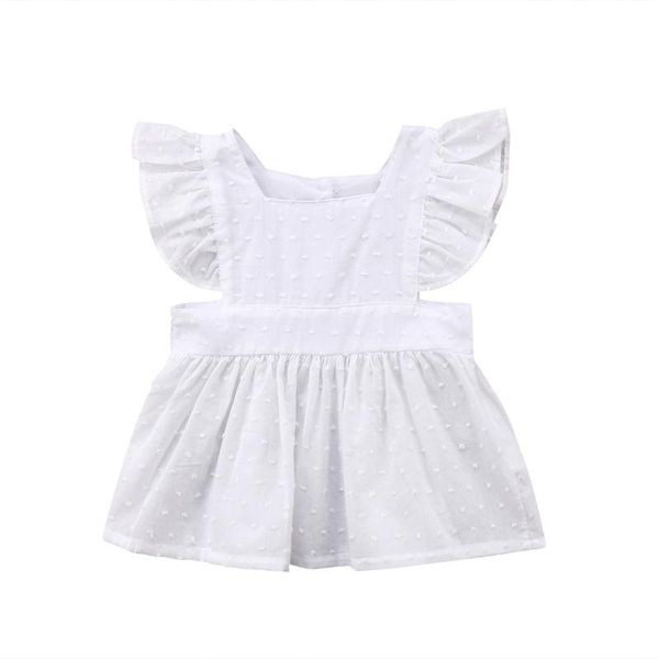 

summer newborn kids baby girls cotton ruffles lace sleeveless sunsuit tutu dress clothes party wedding princess dresses sundress, Red;yellow