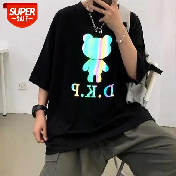 

t-shirt men 2020 summer new 100% cotton short-sleeved tshirt male ins trend hong kong style fashion wild loose half sleeve shirt #dn30, White;black