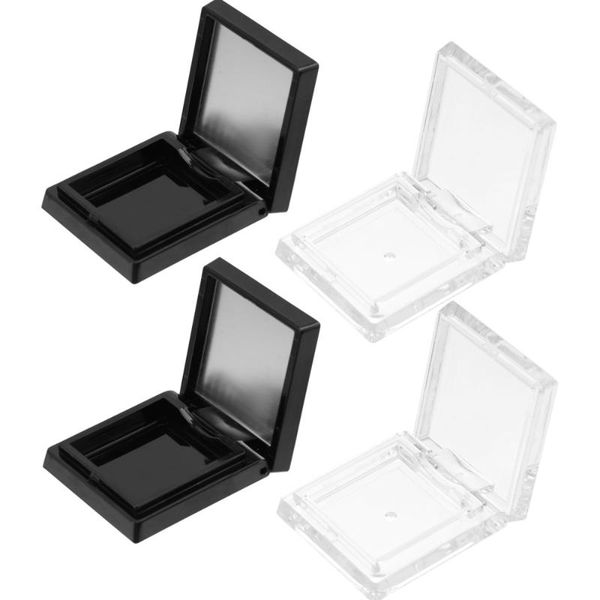 

storage bottles & jars 4pcs simple empty eyeshadow box square organizer (black, white)