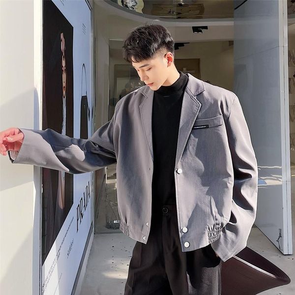 

men's jackets spring autumn clothing men japan korea streetwear vintage loose casual short jacket male retro fashion coat, Black;brown