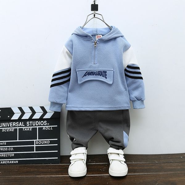 

winter baby boys clothing sets plus velvet toddler boys girls warm hooded coats pants suit kids thick tracksuit clothes set 210309, White