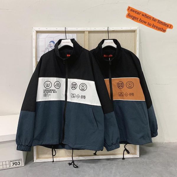 

men's jackets outono nova tendÃªncia cor correspondÃªncia jaqueta masculina marca estudante harajuku estilo solto casual all-match blusÃ£o, Black;brown