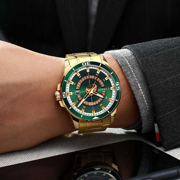 CURREN Business Design Uhren Männer Luxus Marke Quarz Armbanduhr mit Edelstahl Uhr Mode Herren Uhr Uhren 210527