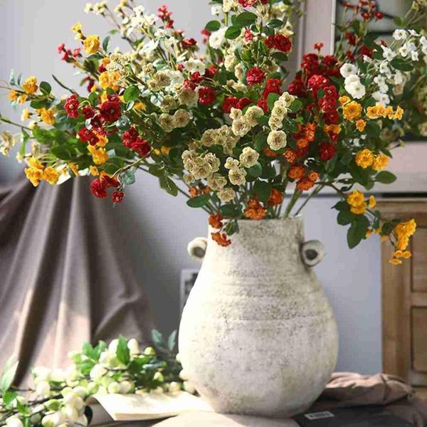 

decorative flowers & wreaths artificial flower silk rose diy arrangement long stem fake decor wedding wall girl home party po props