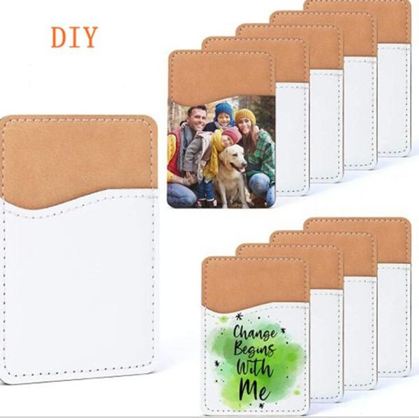 10pcs Cell Phone Cases Sublimation DIY White Blank PU Card Holder Mobile Wallet Heat Transfer for Universal