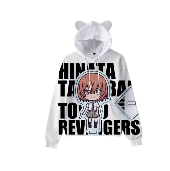 

men's hoodies & sweatshirts printing 3d anime tokyo revengers cute cat ears fashion casual autumn boys girls cartoon white pullovers, Black