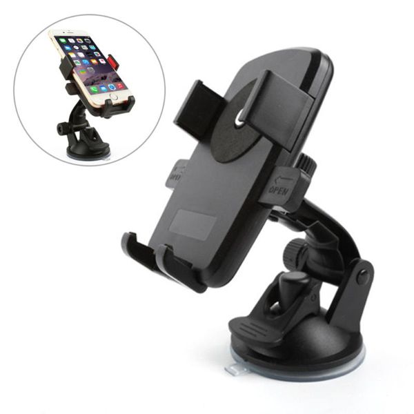 

cell phone mounts & holders car mount holder support windshield dashboard universal mobile cradle for smartphone and gps (black)