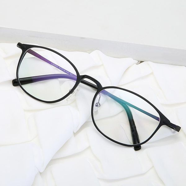 

fashion sunglasses frames logorela x6301 optical eyeglasses frame for men or women eyewear prescription glasses alloy spectacles round full, Black