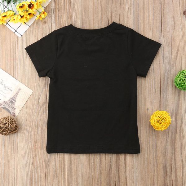 

summer toddler kids baby boy girl short sleeve letter print t shirt clothes, Blue