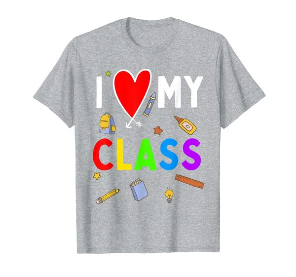 

i love my class teacher heart first day back to school t-shirt, White;black