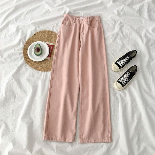 

women's pants & capris woman jeans high waist clothes wide leg denim clothing blue streetwear vintage quality 2021 fashion harajuku str, Black;white