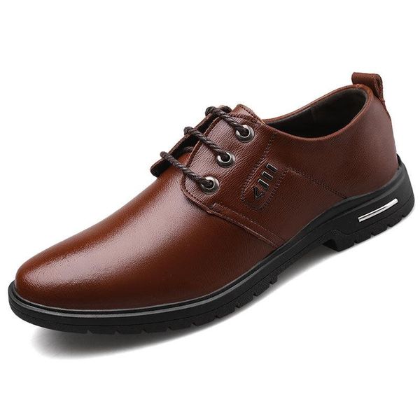 

dress shoes 2021 men oxford leather brogue lace up flats male casual footwear loafers big size 39-45, Black