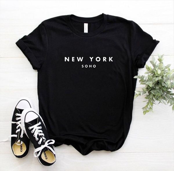 

york soho letter men tshirts t shirt cotton casual funny for lady tee hipster 6 colors ship z 253, White;black
