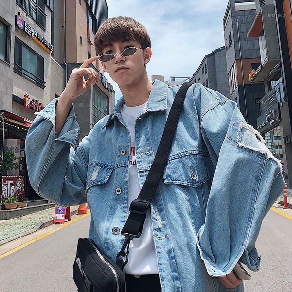 

spring and autumn tooling denim jacket men loose casual korean style trend handsome men's thin clothes jackets, Black;brown