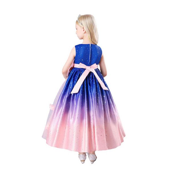 

girls dresses kids clothes children clothing princess flower child wedding party poncho halloween costume long dress b8245, Red;yellow
