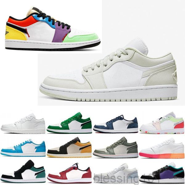 

mens 1 basketballs shoes low og 1s womens game royal gym red banned bred chicago black toe court purple pine green unc sneakers k222